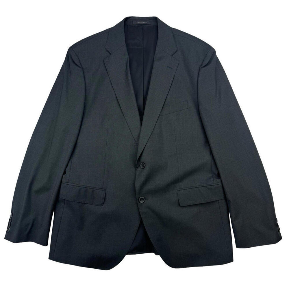 Hugo Boss Johnstons5 Regular Fit Wool Blazer Jacket Charcoal Grey Size US 46 R